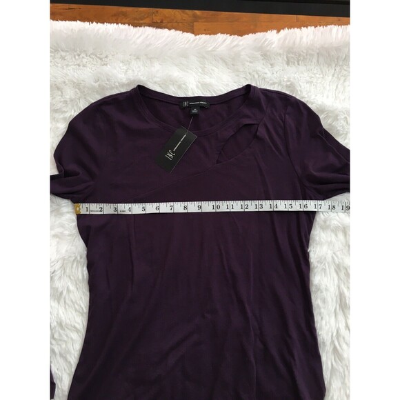 INC Tee Shirt Top Blackberry Cutout Long Sleeve Casual  XS - Picture 6 of 10